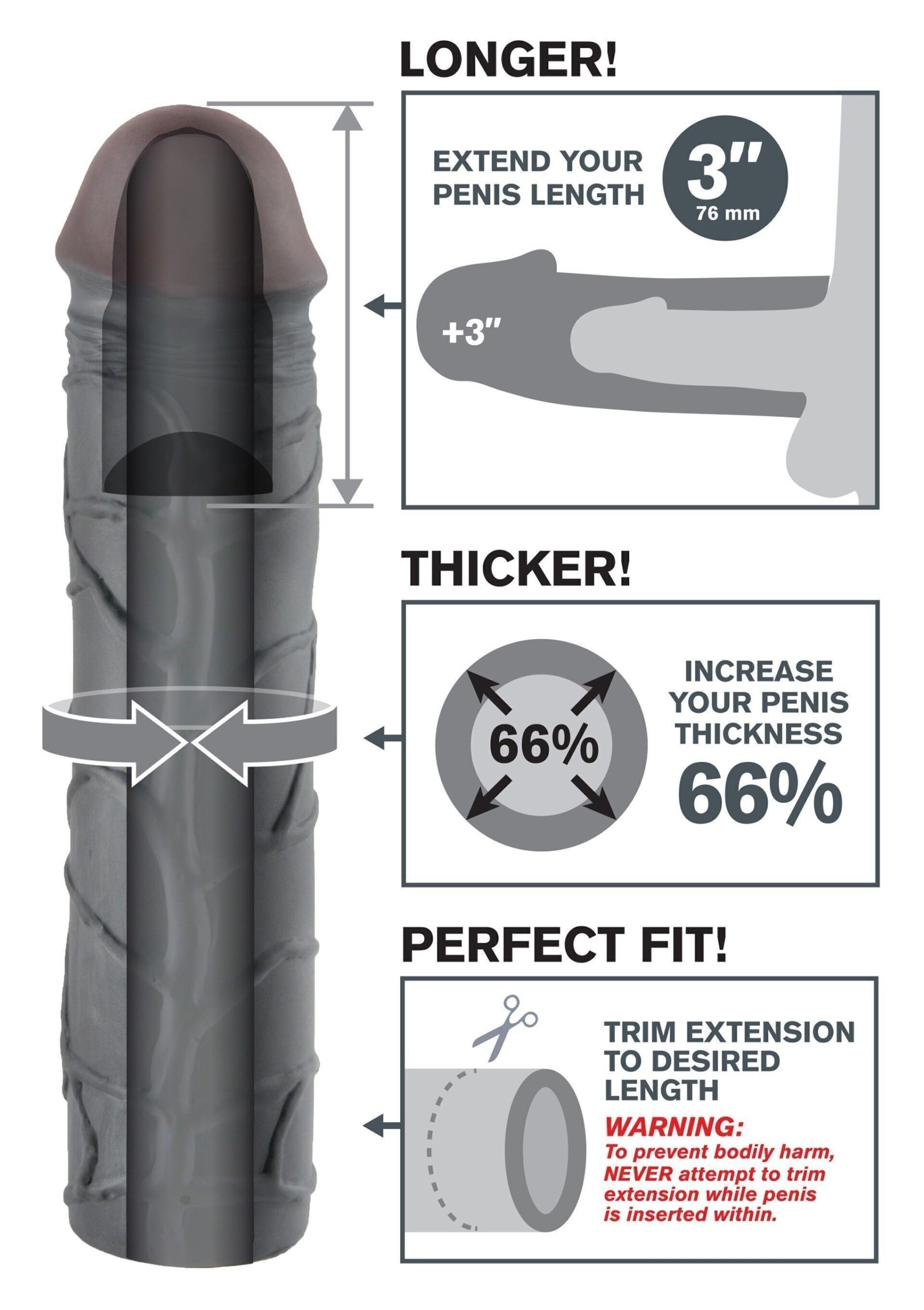 FX Mega 3 Inch Extension Black 5 FX Mega 3 Inch Extension Black