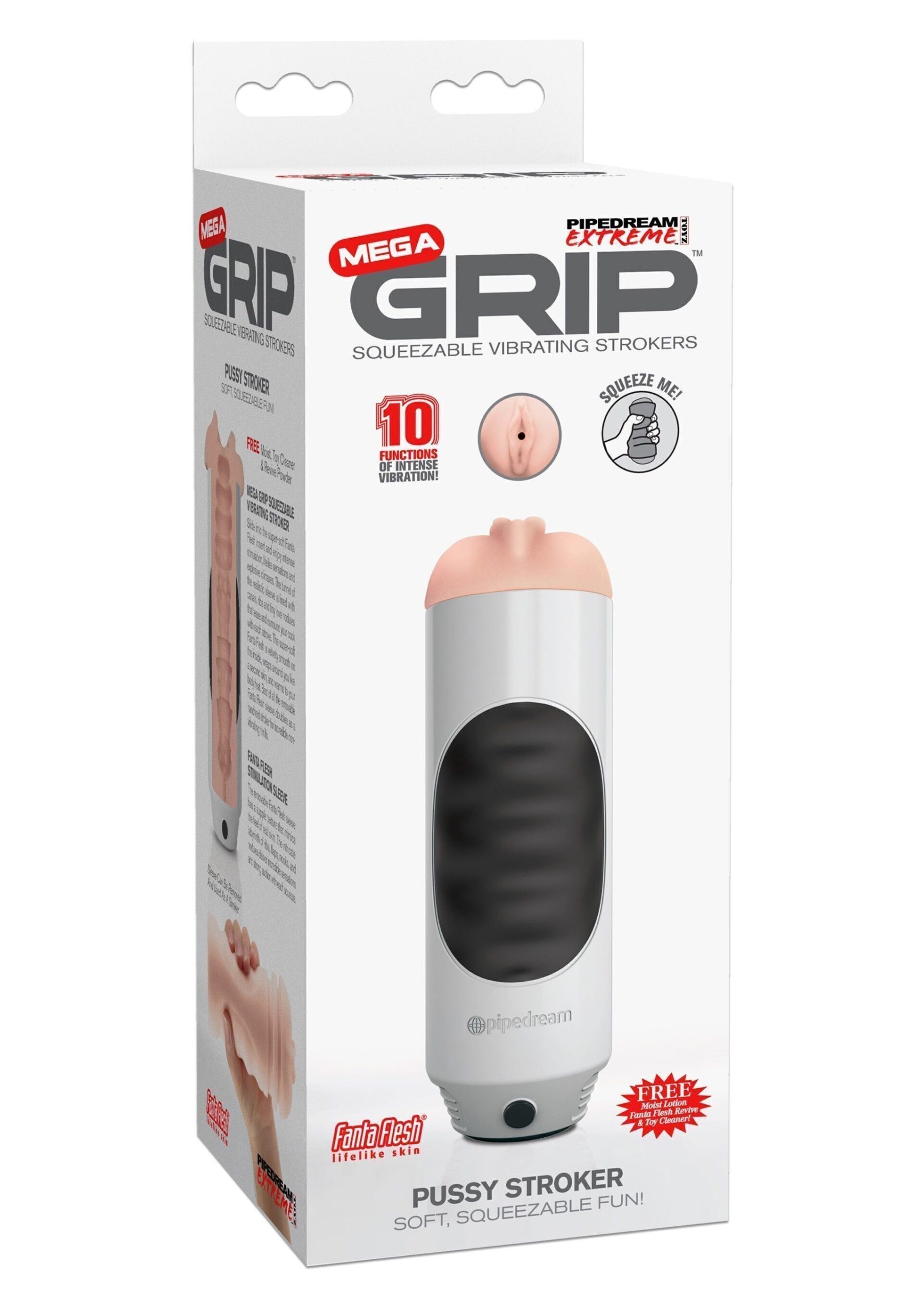 Mega Grip Pussy Stroker vibrante 1 Mega Grip Pussy Stroker vibrante